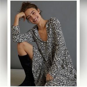 Black and white leopard print high/low hem dress. Multi seasonal wear.